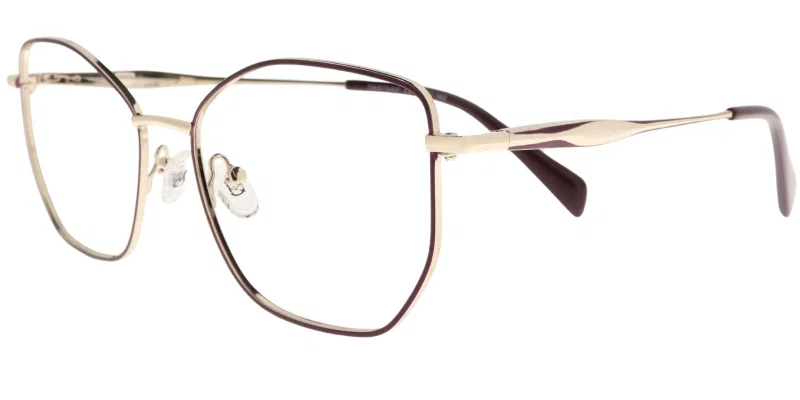 Ramă de ochelari TWST 6431 c2 Sonata, metalică, claret și auriu