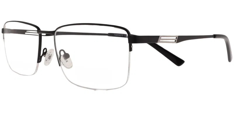 Ramă de ochelari TWP 6273 c1 Prime din metal, negru și argintiu, vedere frontală